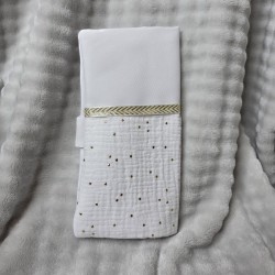 Protège livret de famille blanc et doré