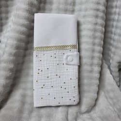 Protège livret de famille blanc et doré