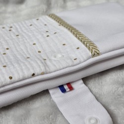 Protège livret de famille blanc et doré