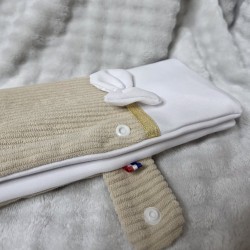 Protège livret de famille beige + noeud