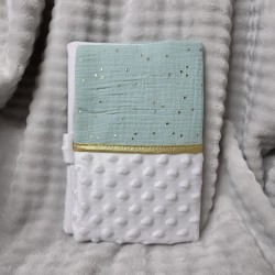 Protège carnet de santé vert d'eau