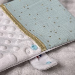 Protège carnet de santé vert d'eau