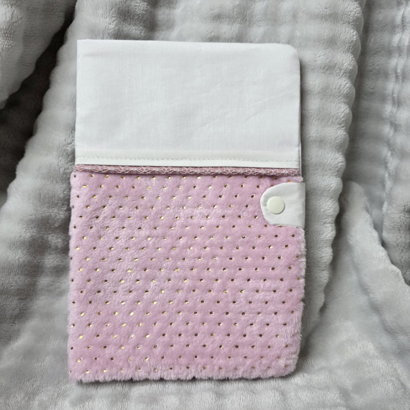 Protège carnet de santé velours rose