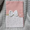 Protège carnet de santé rose + nœud