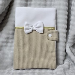 Protège carnet de santé beige+ nœud